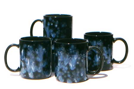 Crystal Glazed Coffee Mugs Black