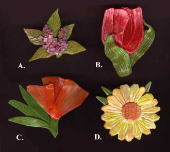 Hand sculpted Floral Designer Pins!