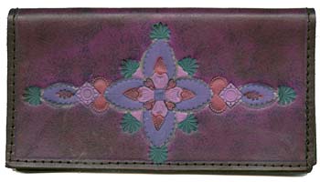 Lavender Leather Checkbook Cover