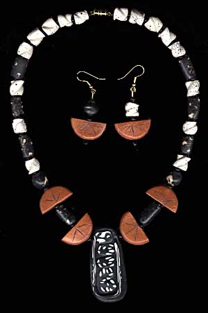Fimo Copper Tone Necklace Set