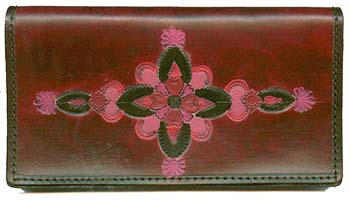 Burgundy Leather Checkbook Cover